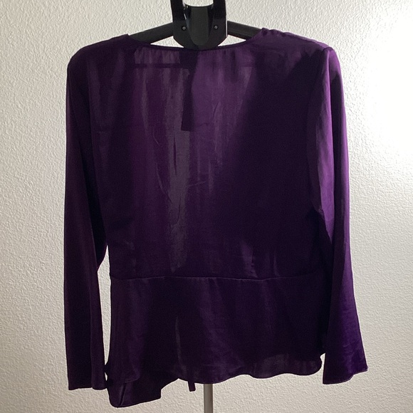 Worthington Deep Purple Wrap Blouse - Picture 2 of 4